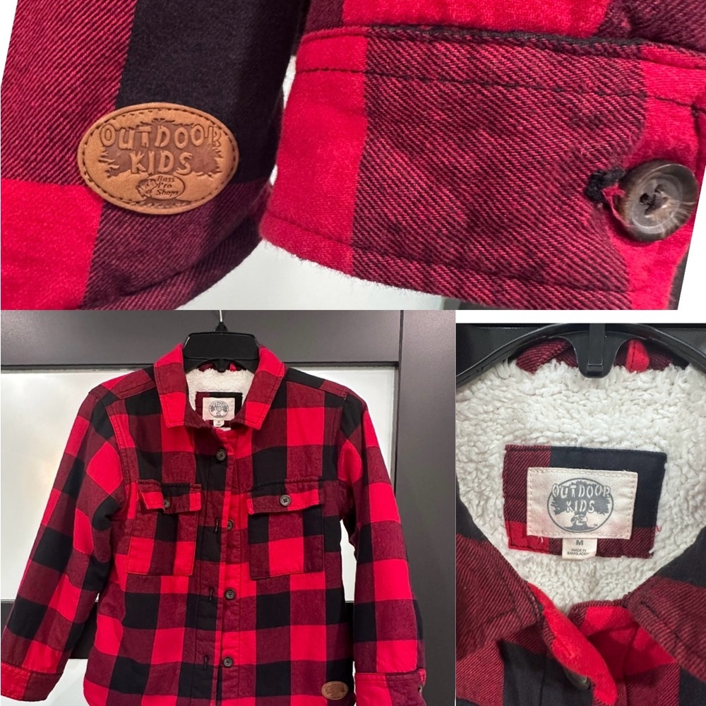 Red Plaid Sherpa- Lined Flannel Shirt